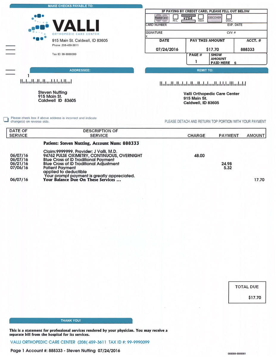 Medical Statement Sample