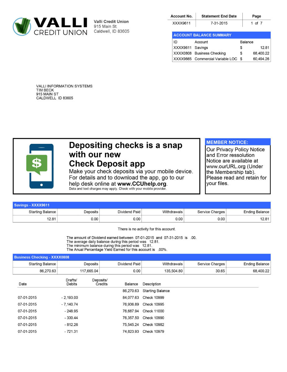 Financial Statement Sample